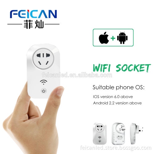 FEICAN LED universal remote control WiFi Enabled Electric Switch And Socket Electric Smart Wifi Plug Power Socket